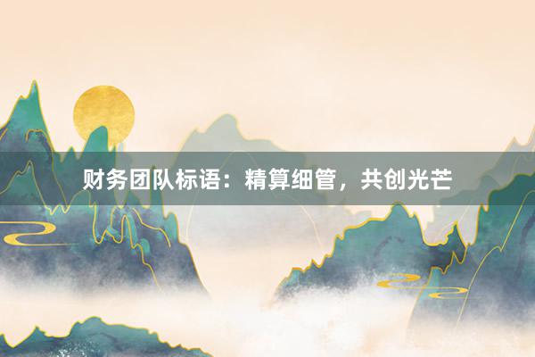 财务团队标语：精算细管，共创光芒
